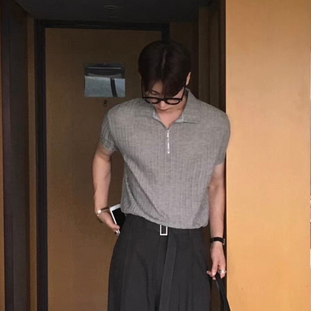 Smart Casual Half-Zip Polo Shirt