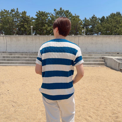 Retro Color Clash Knit Tee