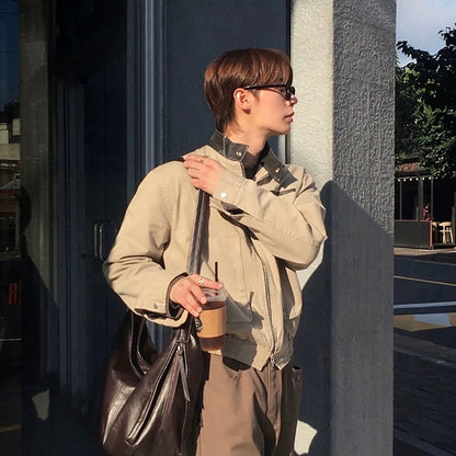 Vintage Spliced Jacket Tops