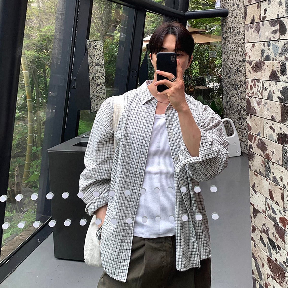 Plaid Long-Sleeve Shirt Jacket