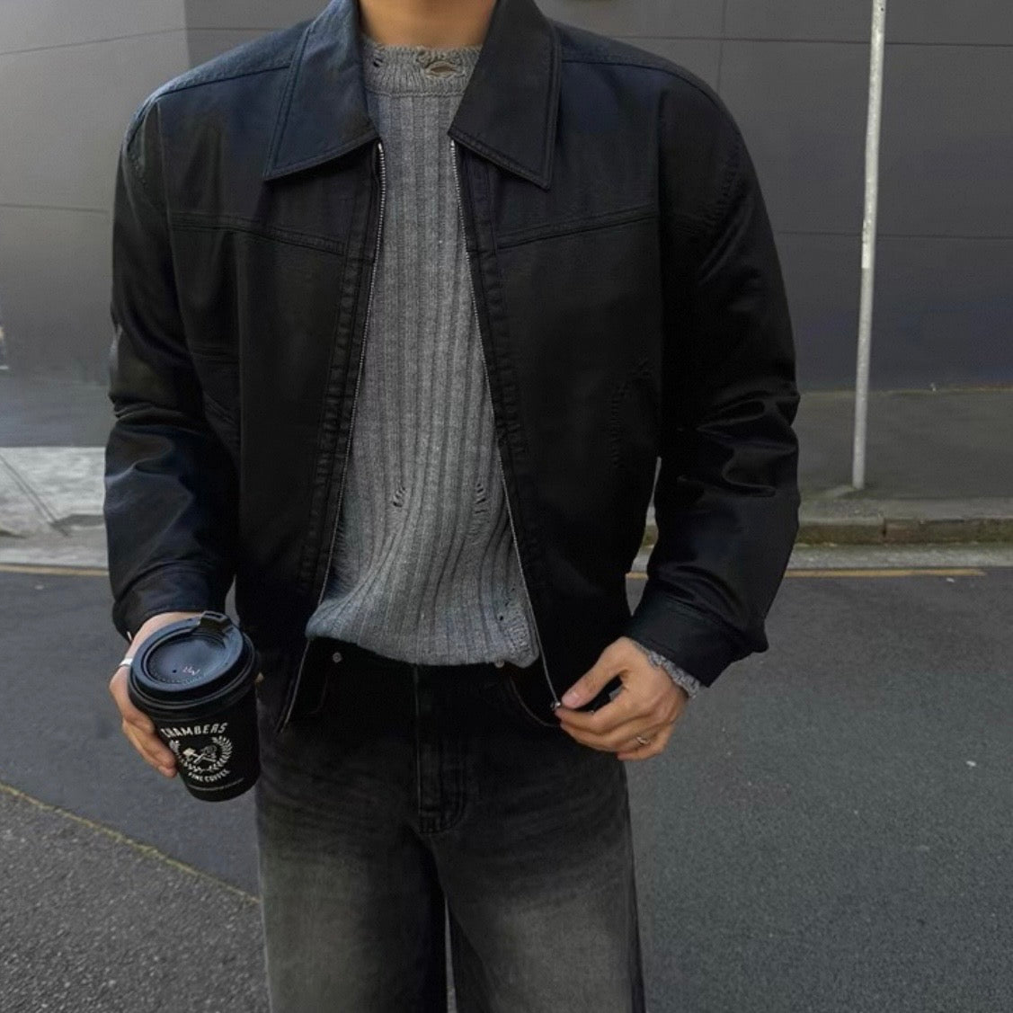 Vintage Leather Blouson Jacket