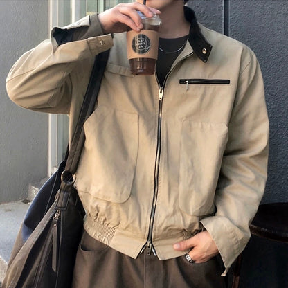 Vintage Spliced Jacket Tops