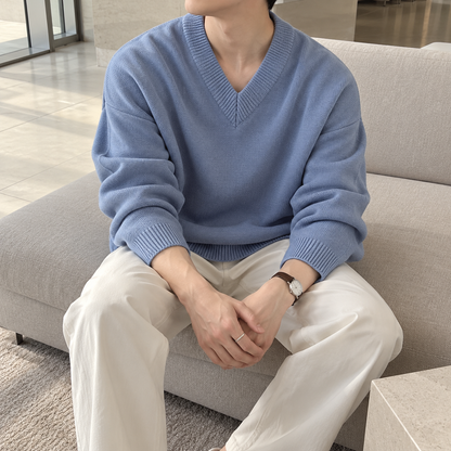 V-Neck Design Knit Sweater