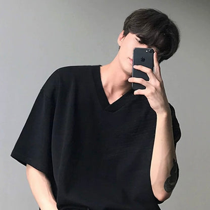 Retro V-Neck Short-Sleeve T-Shirt