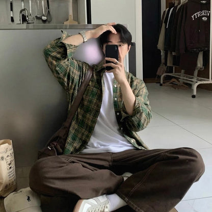 Retro Green Plaid Shirt