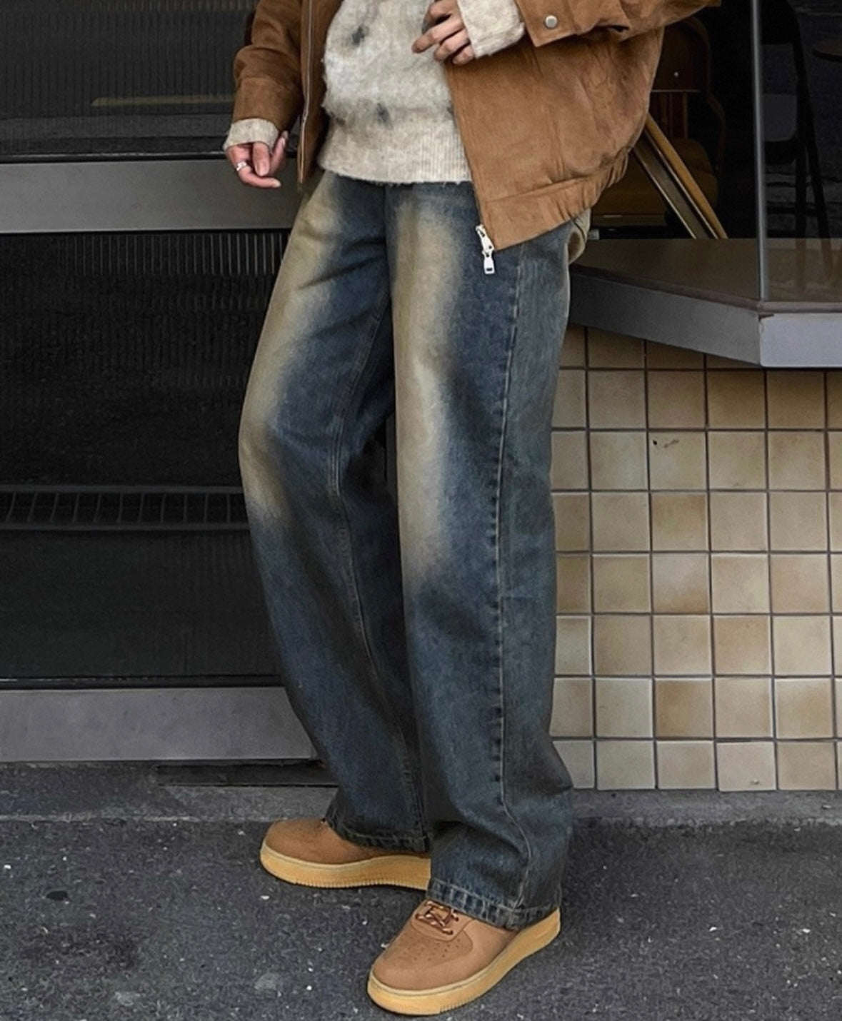 Retro Straight Jeans Pants