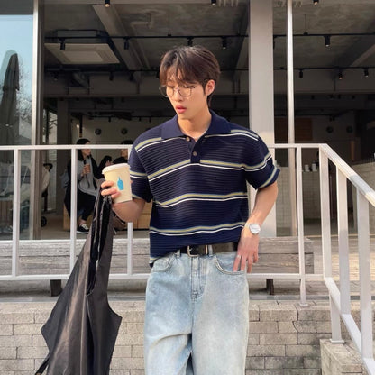 Loose-Fit Color-Block Polo Shirt