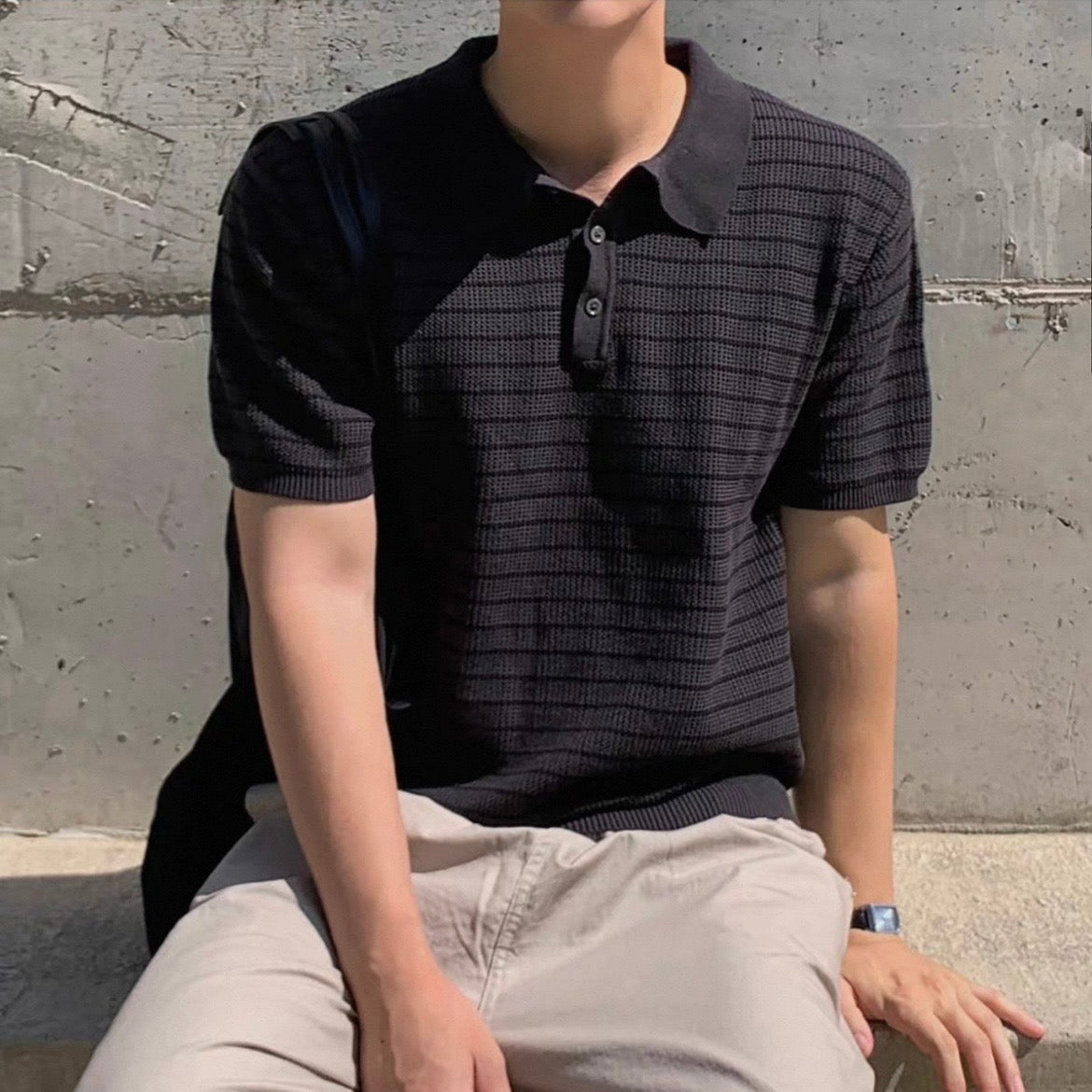 Casual Striped Polo Shirt