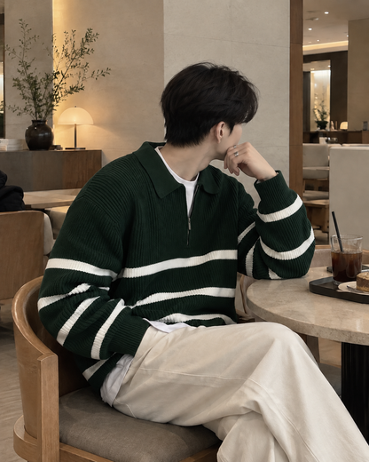 Half-zip knit sweater