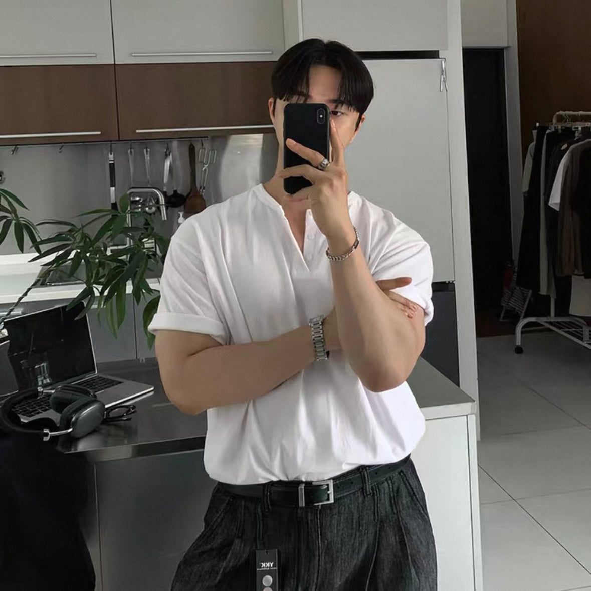 Henry Collar Casual Summer T-shirt