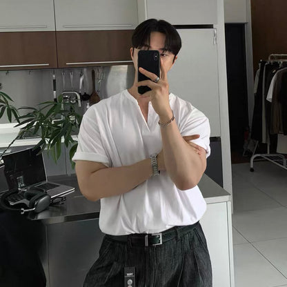Henry Collar Casual Summer T-shirt