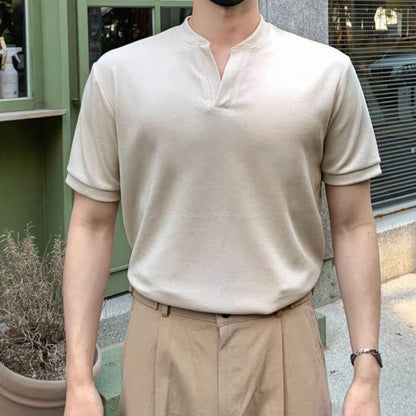 Korean V-Neck Cotton T-Shirt