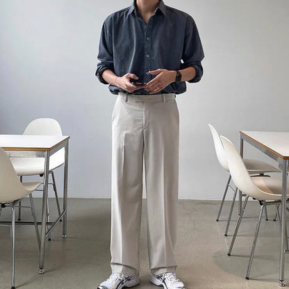 Korean Loose-Fit Denim Shirt