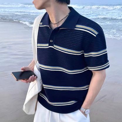 Loose-Fit Color-Block Polo Shirt