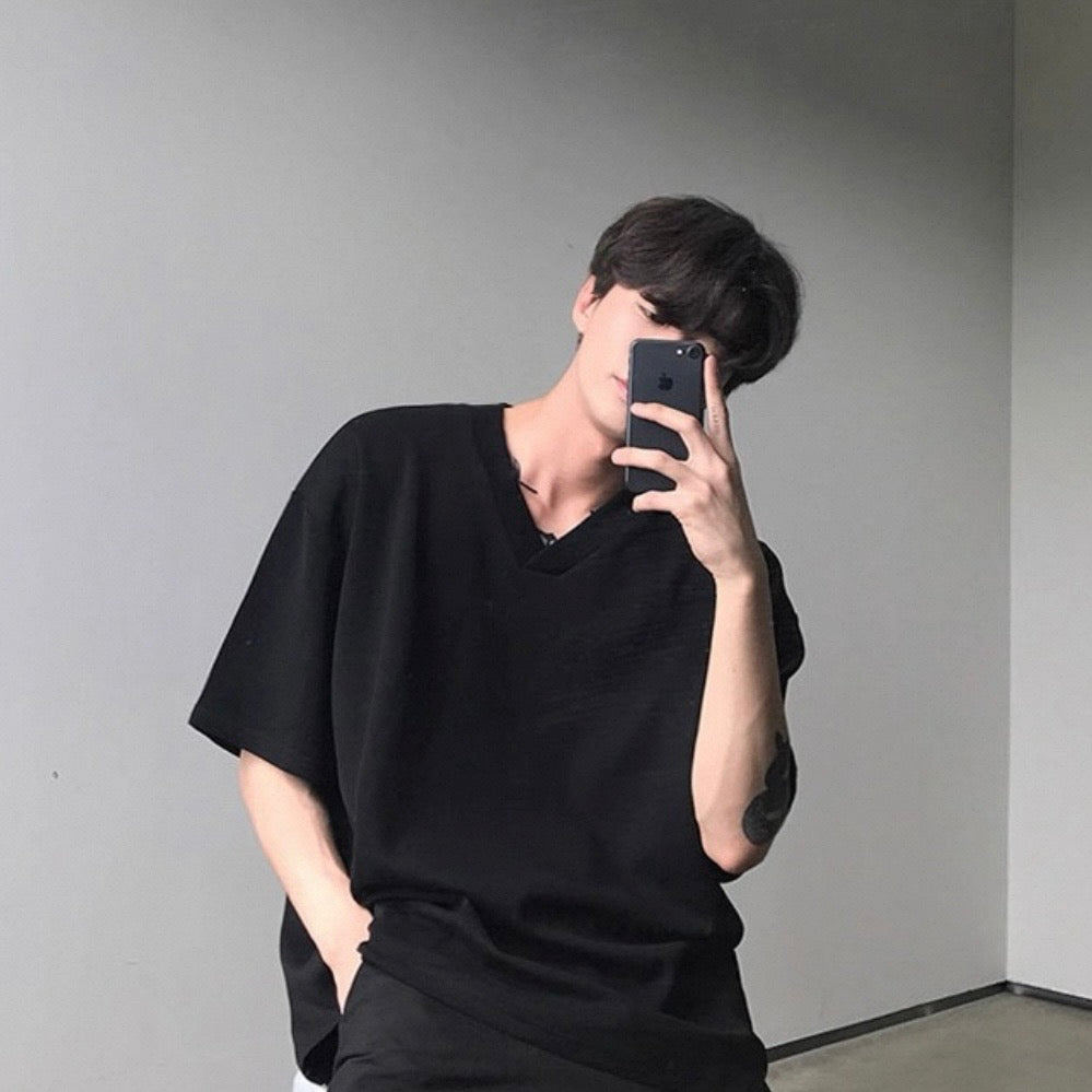 Retro V-Neck Short-Sleeve T-Shirt