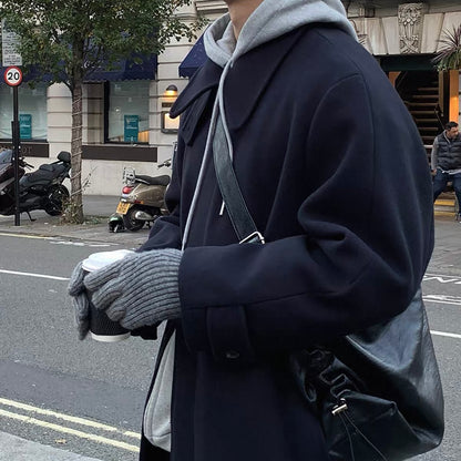 Knee-Length Wool Tweed Coat