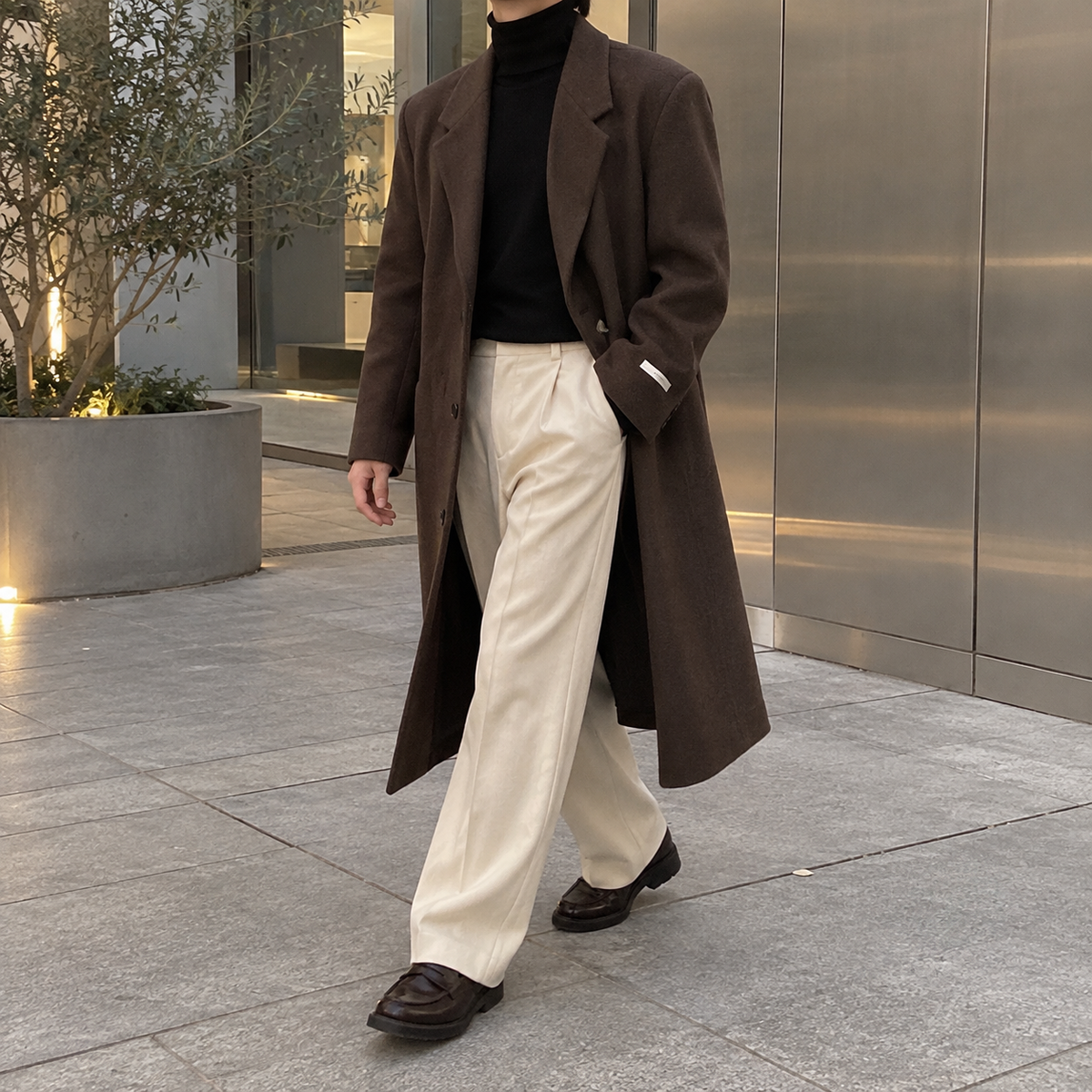 Tweed trench coat