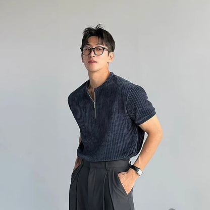 Retro Chenille Half-Zip T-Shirt