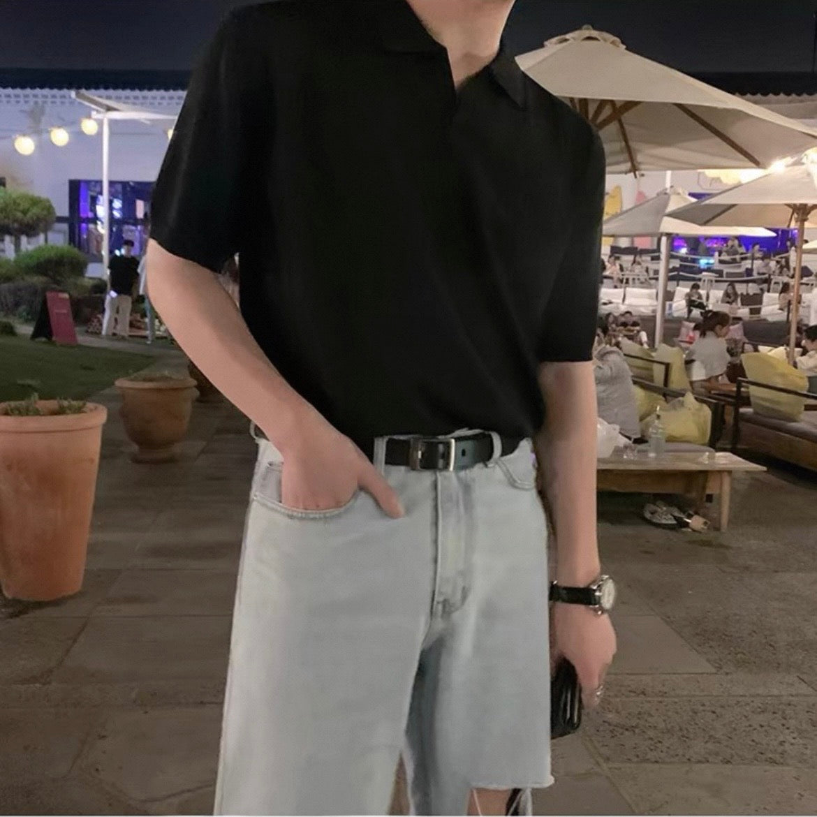 Minimal Knit Polo Shirt