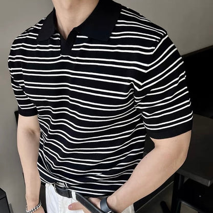 Casual Striped Polo Shirt