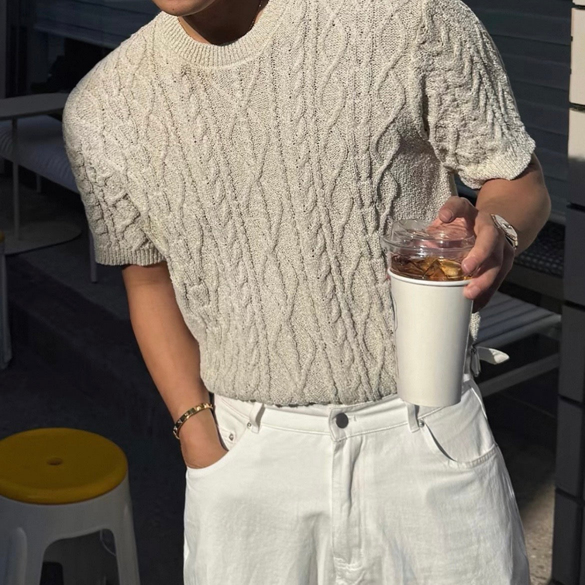 Loose Summer Knit T-Shirt