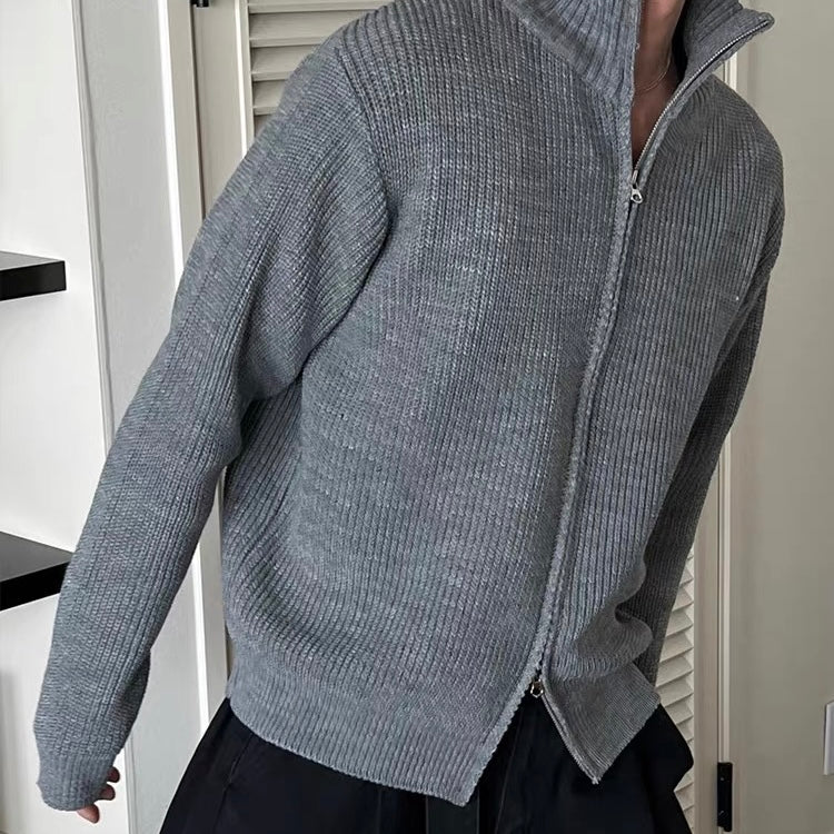 Ribbed Half Zip Knit