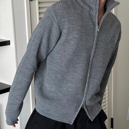 Ribbed Half Zip Knit