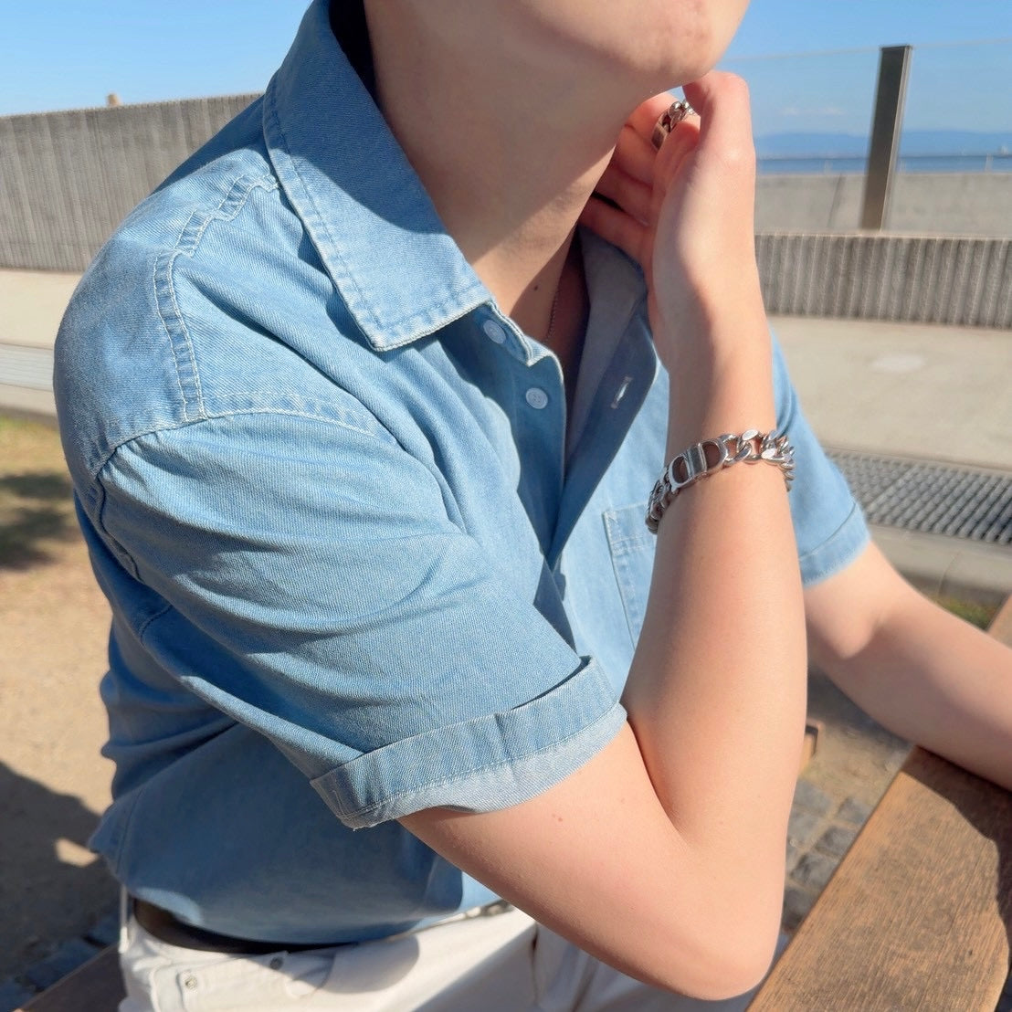 Retro Wash Denim Summer Shirt