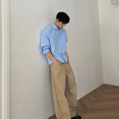 Korean-Style Long Sleeve Shirt