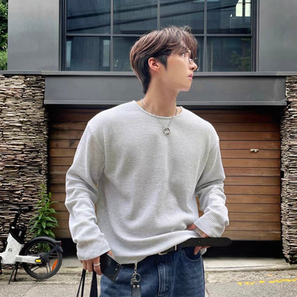 Textured Rib Long Sleeve Tee