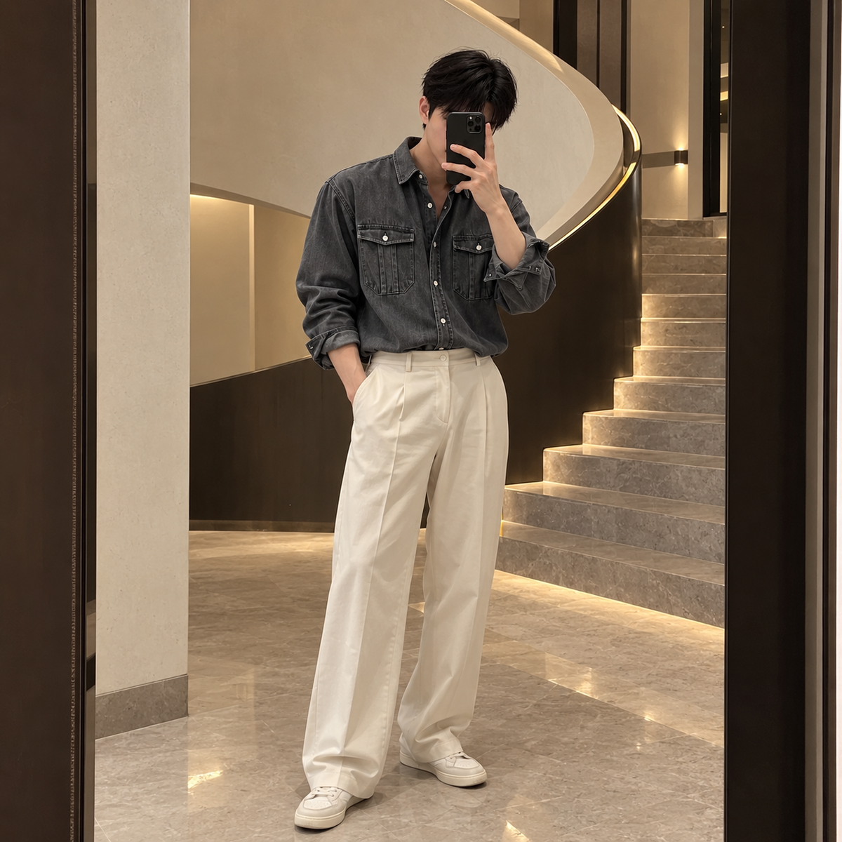 Fall Design Sense Lapel Shirt