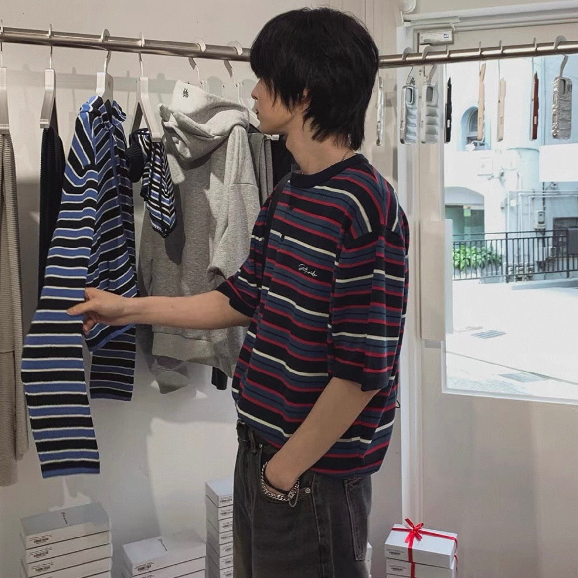 Retro Striped Henley T-Shirt