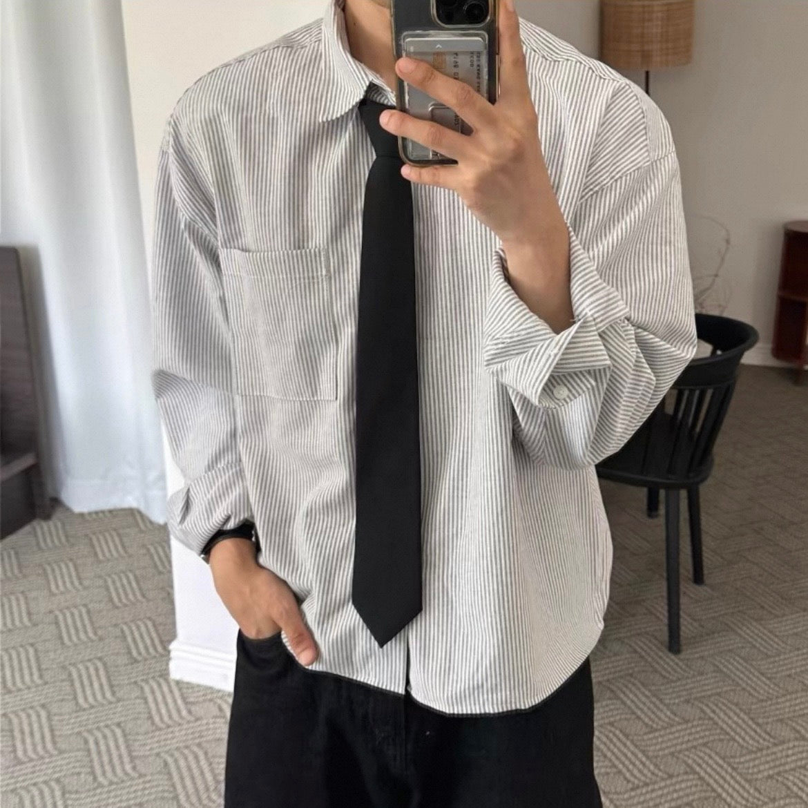 Retro Striped Casual Shirt