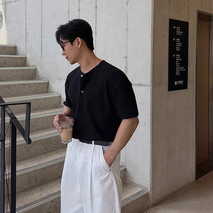 Waffle Texture Short-Sleeve T-Shirt