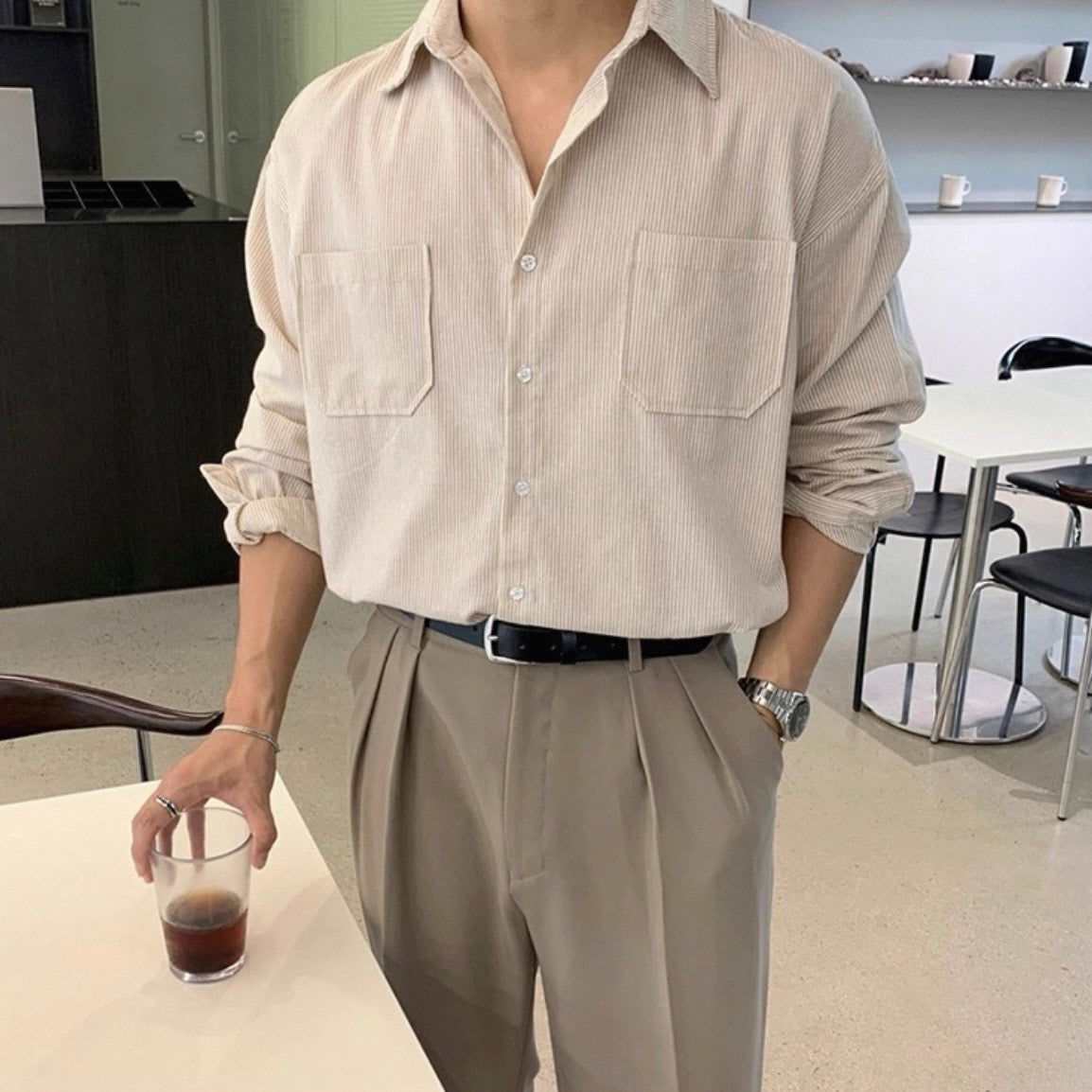 Men's Handsome Stripe Casual Shirt