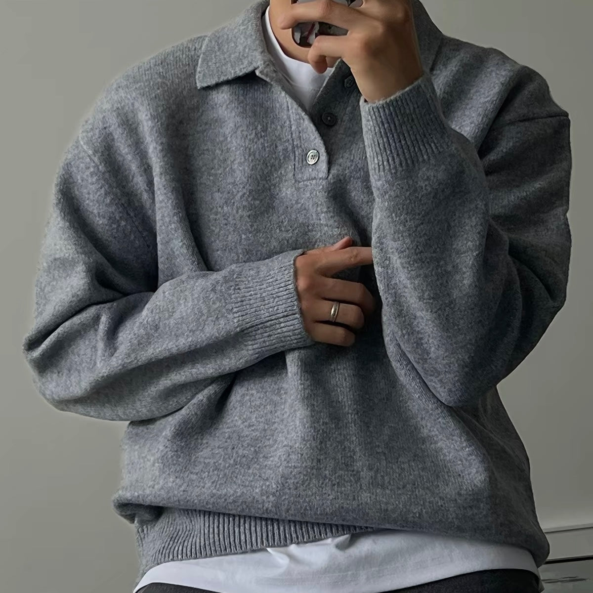 Soft Collar Knit Sweater