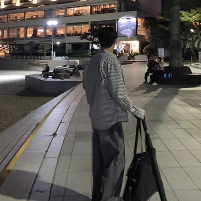 Oversized Striped Shirt Jacket