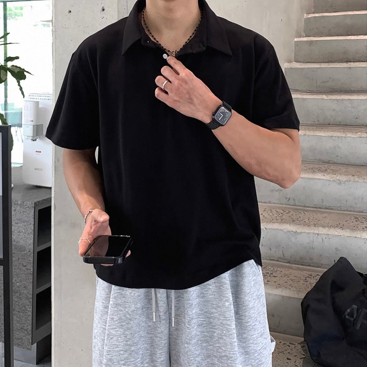 Minimalist Solid Polo Shirt