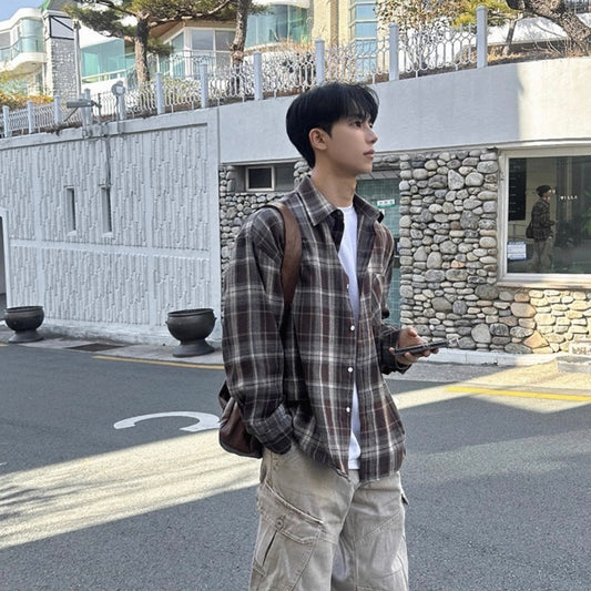 Retro Plaid Casual Shirt