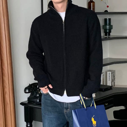 Ribbed Half Zip Knit