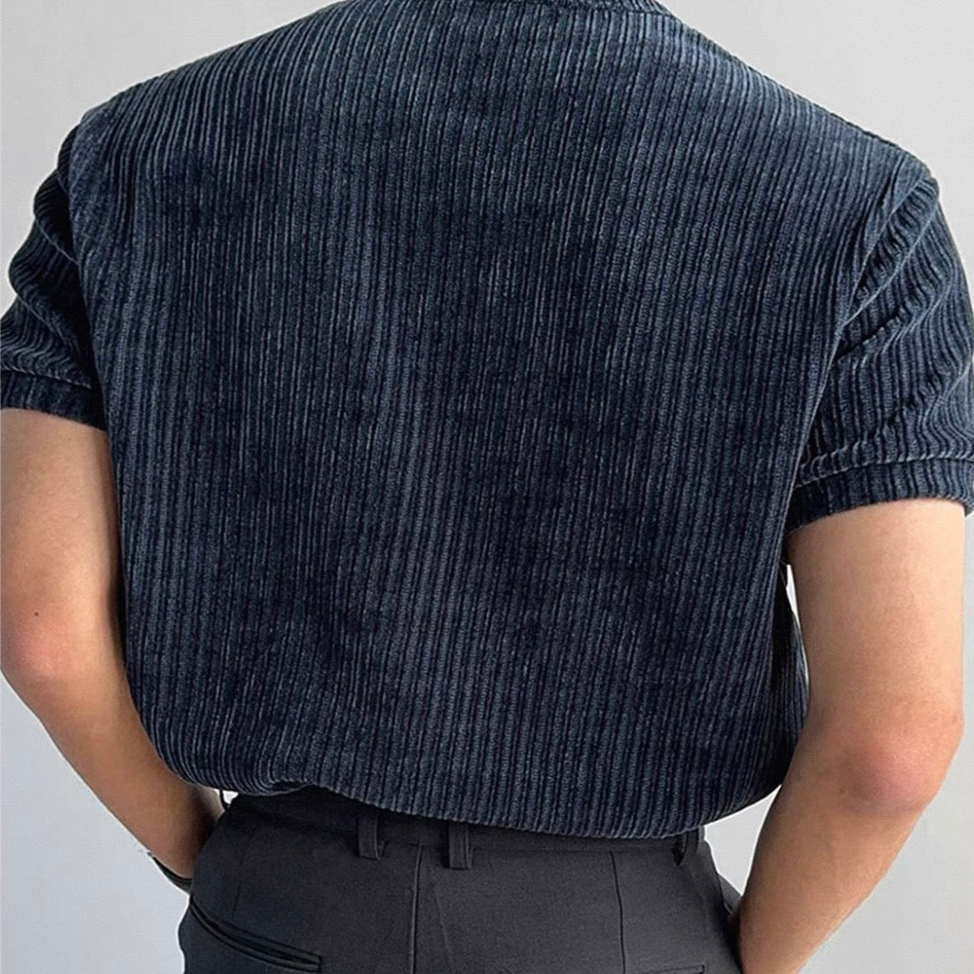 Retro Chenille Half-Zip T-Shirt