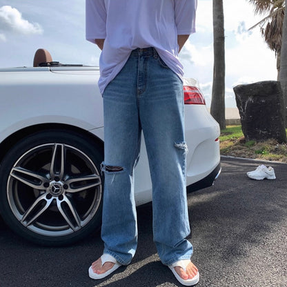 Retro Loose Fit Ripped Jeans