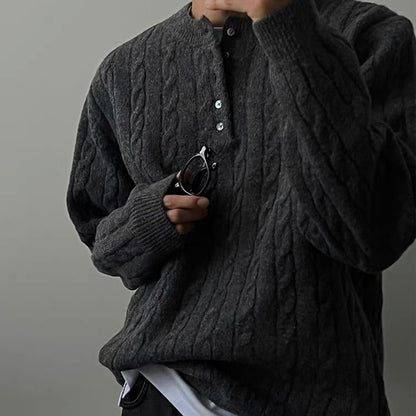 Cable Knit Henley Sweater