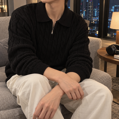 Model Zip Knit Sweater