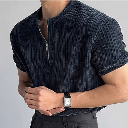 Retro Chenille Half-Zip T-Shirt