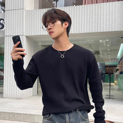 Textured Rib Long Sleeve Tee