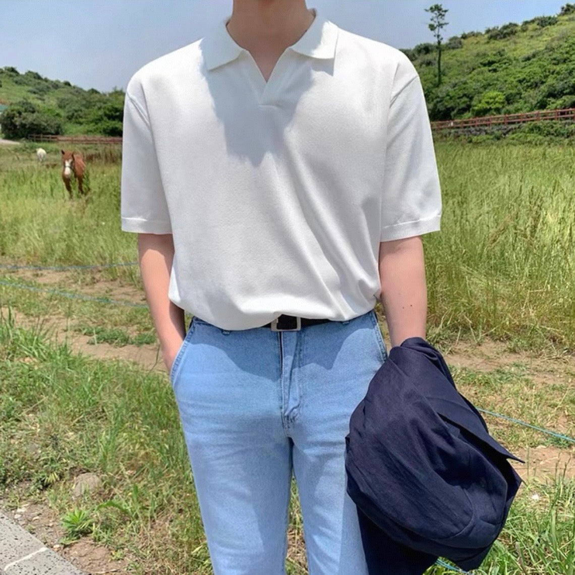 Minimal Knit Polo Shirt