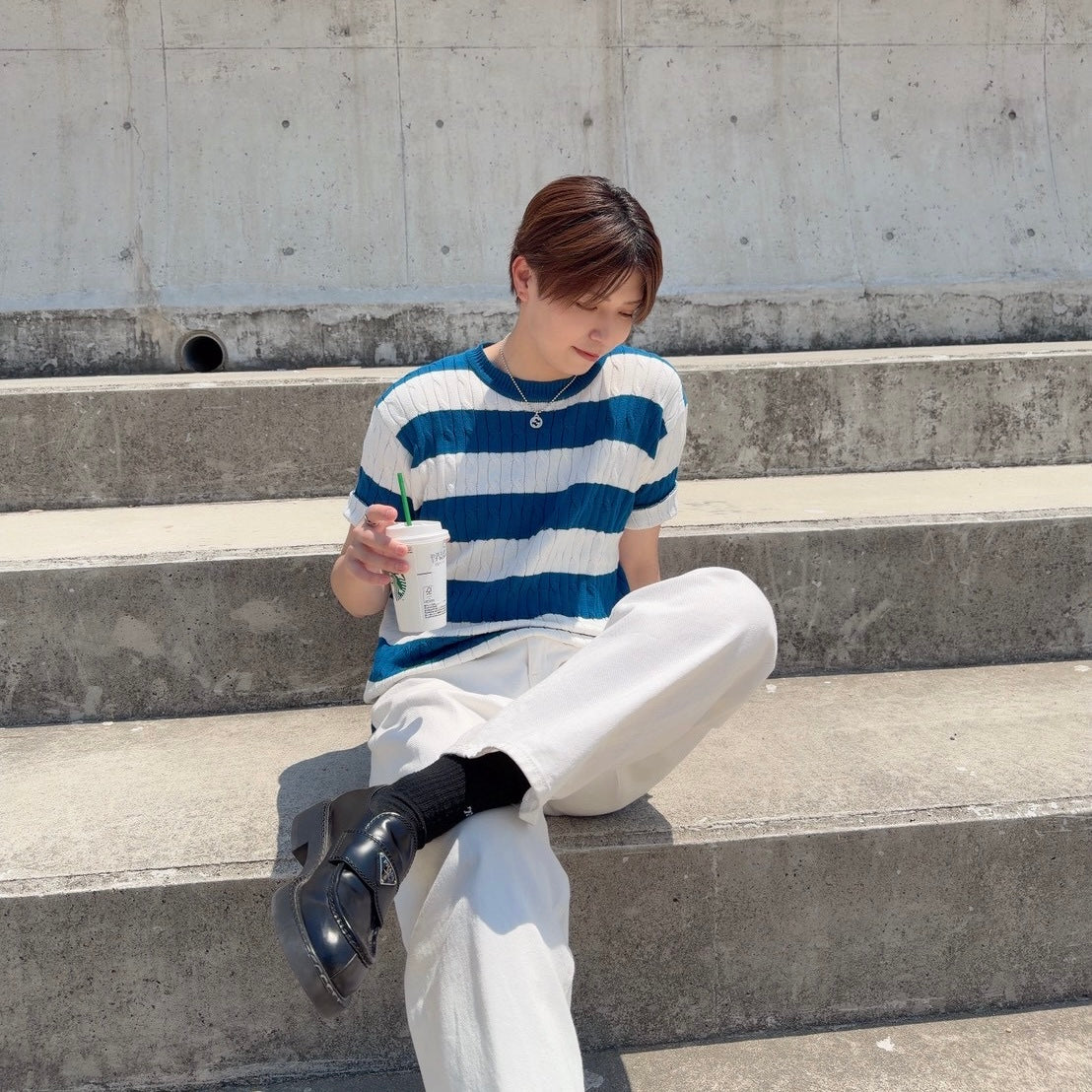 Retro Color Clash Knit Tee