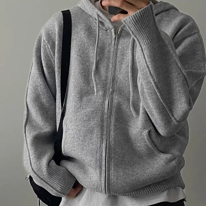 Ribbed Zip-Up Hoodie