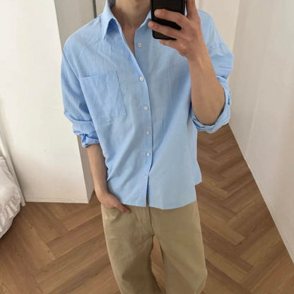Korean-Style Long Sleeve Shirt